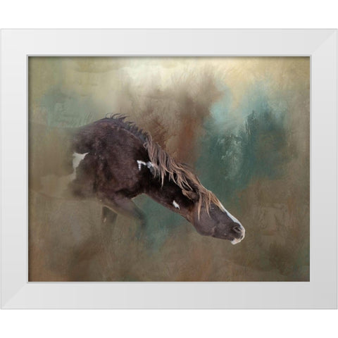 Majesty - Wild Stallion White Modern Wood Framed Art Print by McFerrin, Larry
