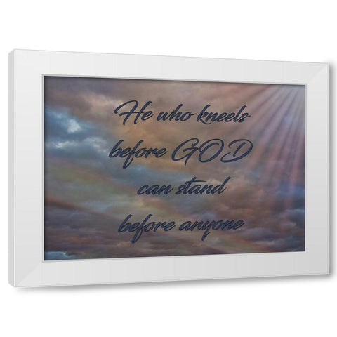 He Who Kneels White Modern Wood Framed Art Print by McFerrin, Larry
