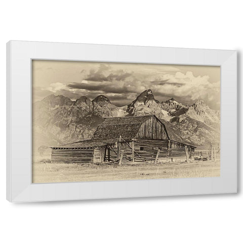 Mormon Row Barn White Modern Wood Framed Art Print by McFerrin, Larry