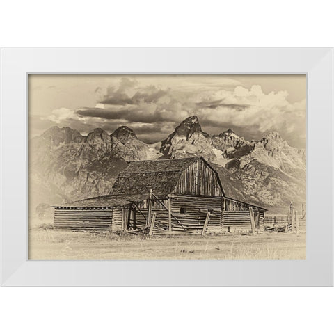 Mormon Row Barn White Modern Wood Framed Art Print by McFerrin, Larry