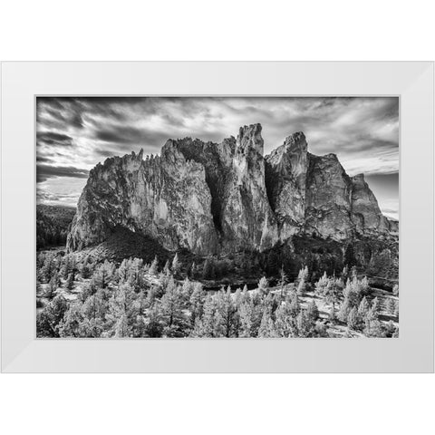 Smith Rock White Modern Wood Framed Art Print by McFerrin, Larry