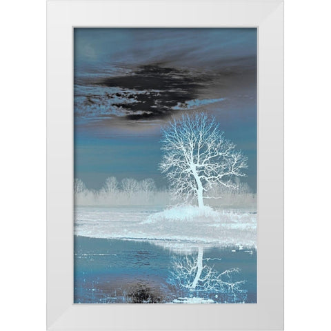 Teal Vision White Modern Wood Framed Art Print by McFerrin, Larry