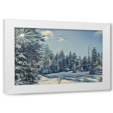 December Dreams White Modern Wood Framed Art Print by McFerrin, Larry