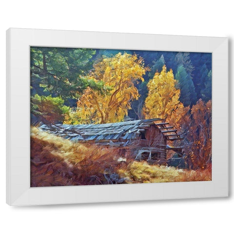 North Fork Cabin White Modern Wood Framed Art Print by McFerrin, Larry