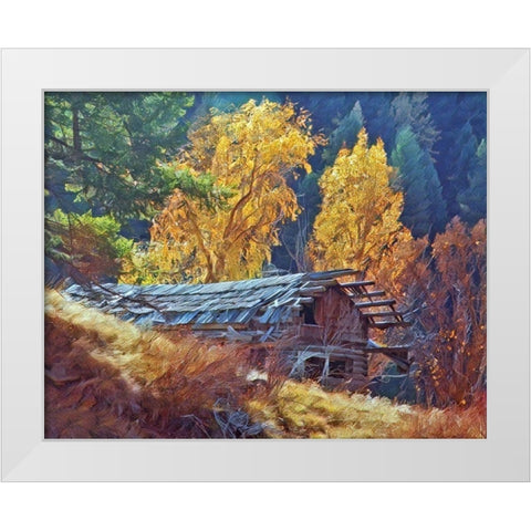 North Fork Cabin White Modern Wood Framed Art Print by McFerrin, Larry