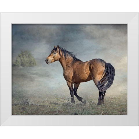 Wicasa White Modern Wood Framed Art Print by McFerrin, Larry