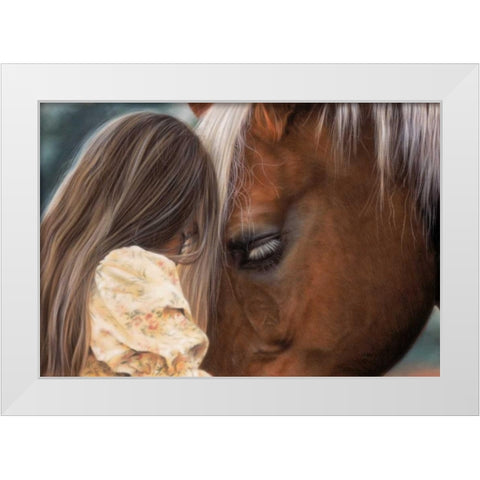 In Their Own World White Modern Wood Framed Art Print by Harrison, Lesley