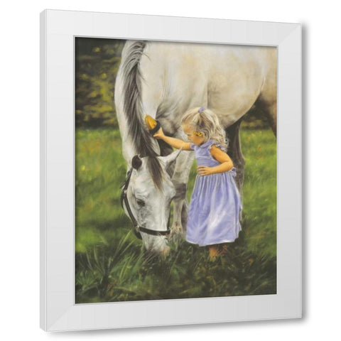 Grace and the Grey White Modern Wood Framed Art Print by Harrison, Lesley