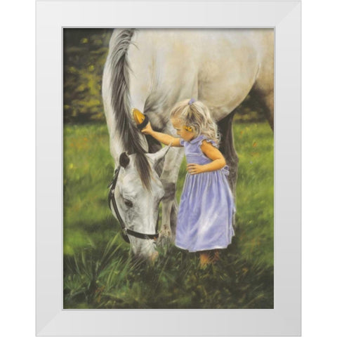 Grace and the Grey White Modern Wood Framed Art Print by Harrison, Lesley