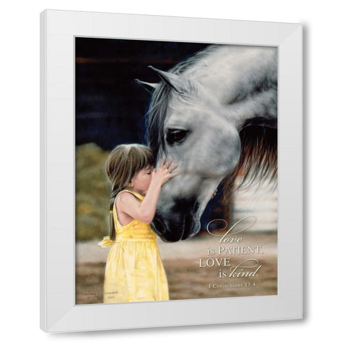 The Kiss White Modern Wood Framed Art Print by Harrison, Lesley