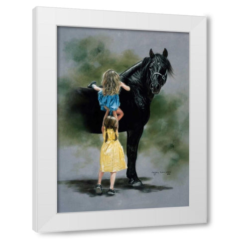 The Booster Club White Modern Wood Framed Art Print by Harrison, Lesley