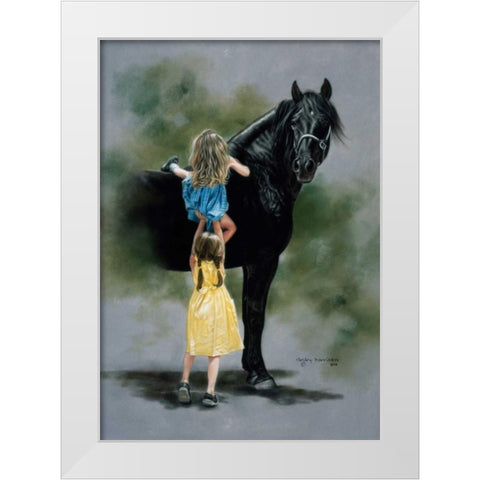 The Booster Club White Modern Wood Framed Art Print by Harrison, Lesley