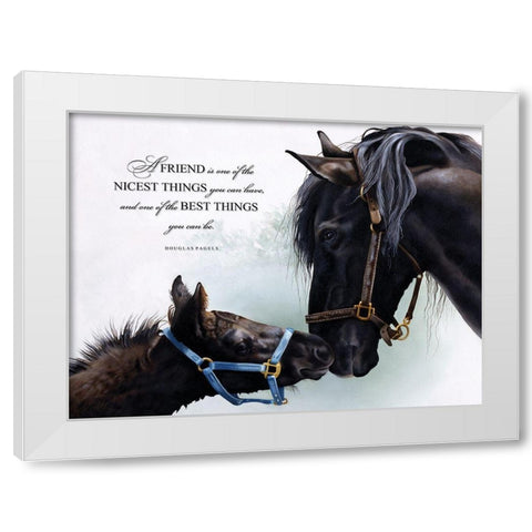 Friend White Modern Wood Framed Art Print by Harrison, Lesley