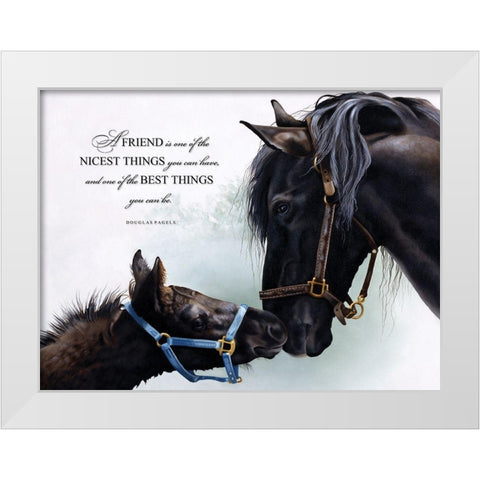 Friend White Modern Wood Framed Art Print by Harrison, Lesley
