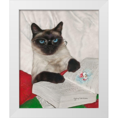 It Was the Night Before Christmas White Modern Wood Framed Art Print by Harrison, Lesley