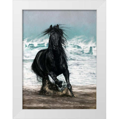 Free Spirit White Modern Wood Framed Art Print by Harrison, Lesley