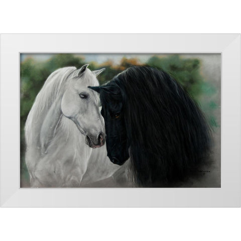 Black and White White Modern Wood Framed Art Print by Harrison, Lesley