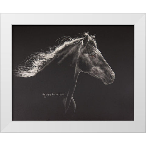 Faroan White Modern Wood Framed Art Print by Harrison, Lesley