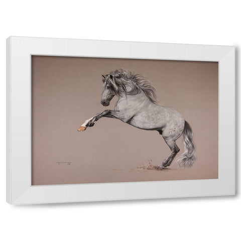 Siux White Modern Wood Framed Art Print by Harrison, Lesley