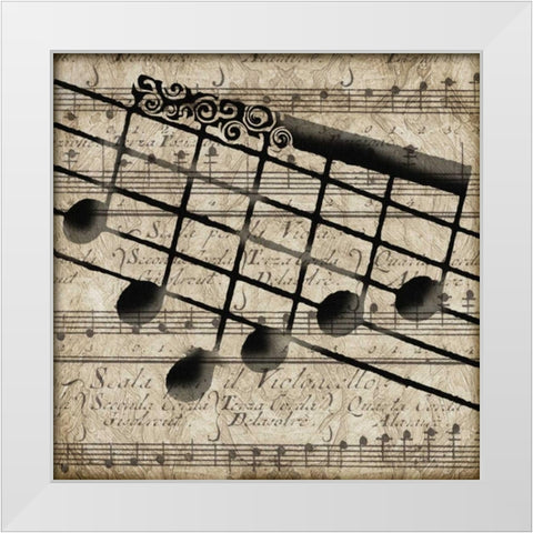 Musical I White Modern Wood Framed Art Print by Wolk, Lisa