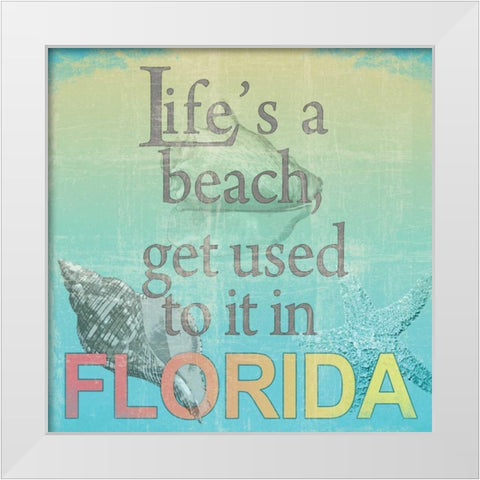 Lifes a Beach White Modern Wood Framed Art Print by Wolk, Lisa