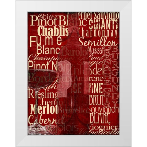 Wine Classics White Modern Wood Framed Art Print by Wolk, Lisa