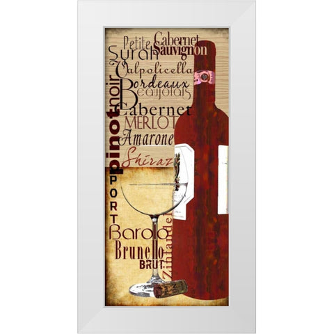 Red Wine White Modern Wood Framed Art Print by Wolk, Lisa