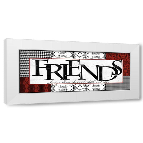 Patterns Friends White Modern Wood Framed Art Print by Wolk, Lisa