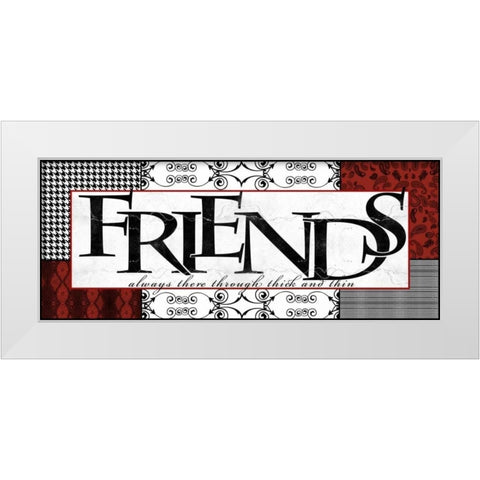 Patterns Friends White Modern Wood Framed Art Print by Wolk, Lisa