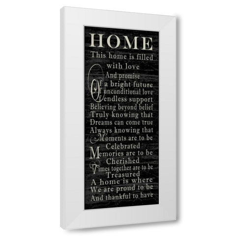 Home Sentiments White Modern Wood Framed Art Print by Wolk, Lisa
