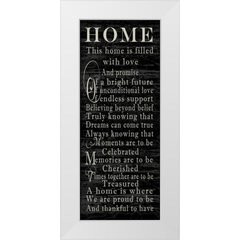 Home Sentiments White Modern Wood Framed Art Print by Wolk, Lisa