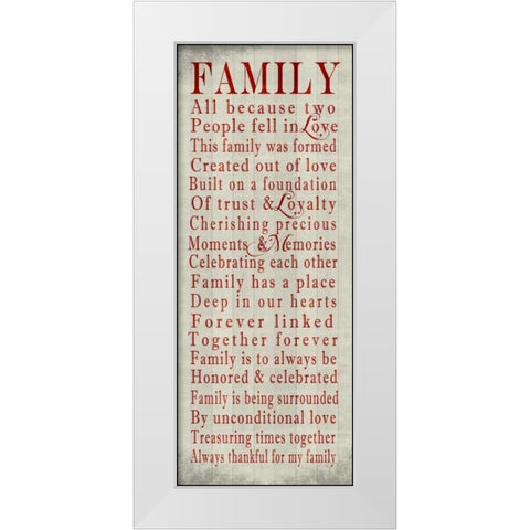 Family Sentiments White Modern Wood Framed Art Print by Wolk, Lisa