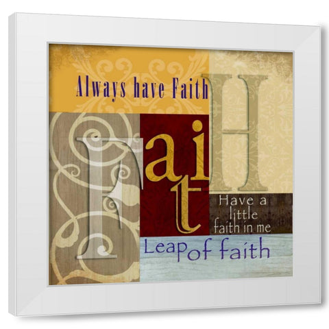Funky Faith White Modern Wood Framed Art Print by Wolk, Lisa