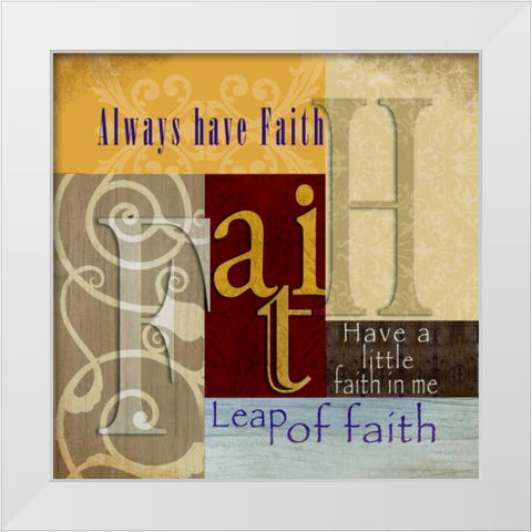 Funky Faith White Modern Wood Framed Art Print by Wolk, Lisa