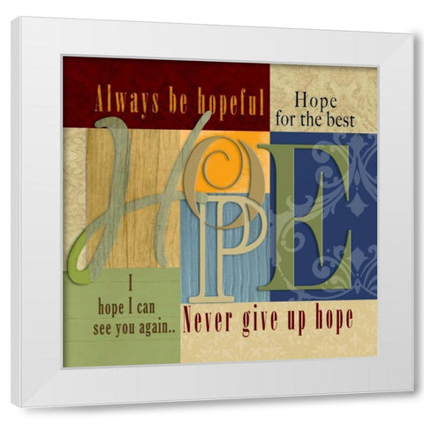 Funky Hope White Modern Wood Framed Art Print by Wolk, Lisa