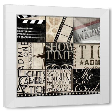 Movie 9 Patch White Modern Wood Framed Art Print by Wolk, Lisa