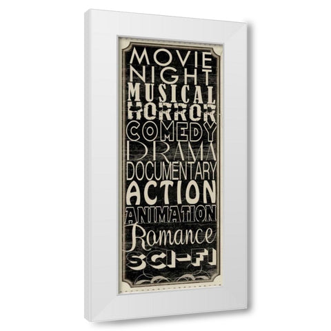 Movie Night II White Modern Wood Framed Art Print by Wolk, Lisa