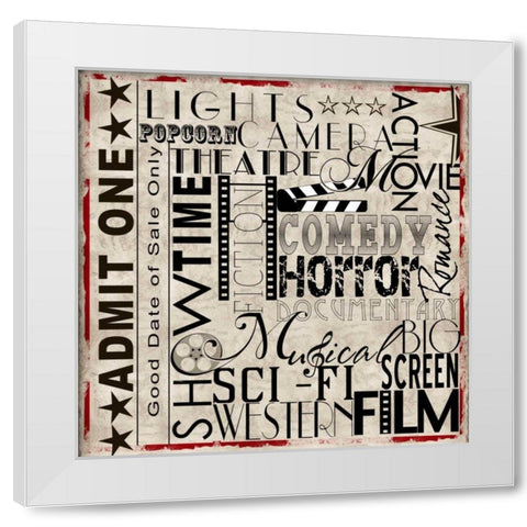 Lights Camera Action White Modern Wood Framed Art Print by Wolk, Lisa