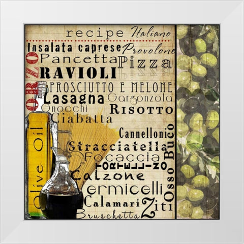 Italian I White Modern Wood Framed Art Print by Wolk, Lisa