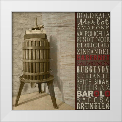 Red Wine Press White Modern Wood Framed Art Print by Wolk, Lisa