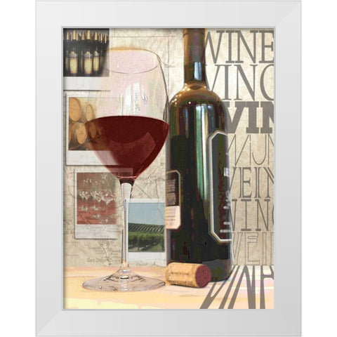 Worldly Wines White Modern Wood Framed Art Print by Wolk, Lisa