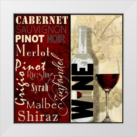 Classic Red White Modern Wood Framed Art Print by Wolk, Lisa