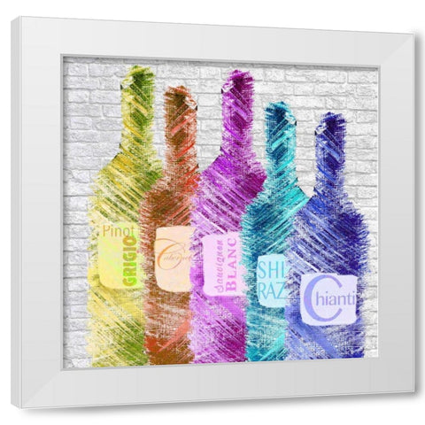 Painted Wine White Modern Wood Framed Art Print by Wolk, Lisa