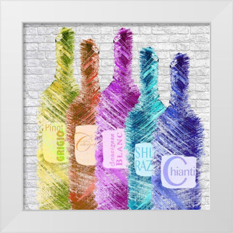 Painted Wine White Modern Wood Framed Art Print by Wolk, Lisa