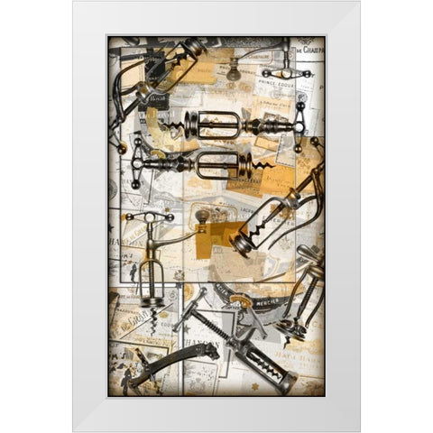 Wine and Champagne White Modern Wood Framed Art Print by Wolk, Lisa