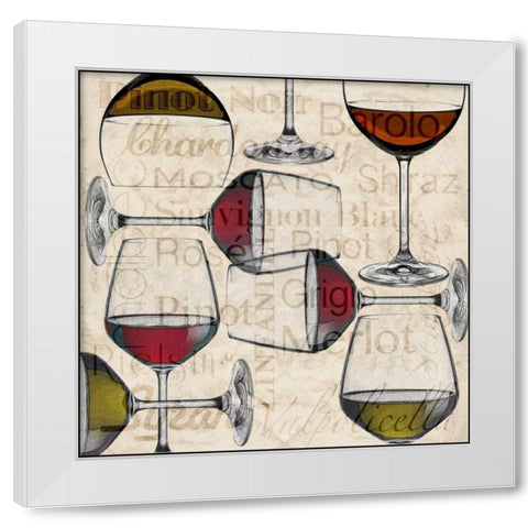 Glass of Wine White Modern Wood Framed Art Print by Wolk, Lisa