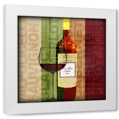 Wine Patter White Modern Wood Framed Art Print by Wolk, Lisa