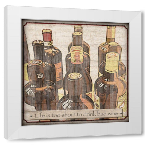 Life is Short White Modern Wood Framed Art Print by Wolk, Lisa