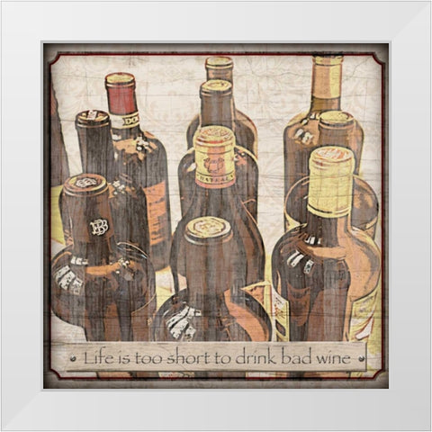 Life is Short White Modern Wood Framed Art Print by Wolk, Lisa