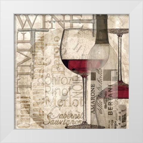 Time for Wine - Red White Modern Wood Framed Art Print by Wolk, Lisa